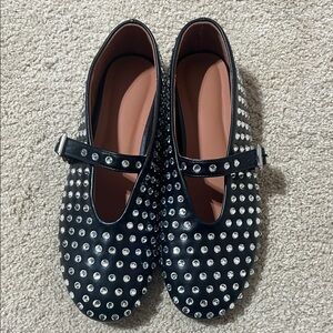 Black Studded Mary Jane Shoes